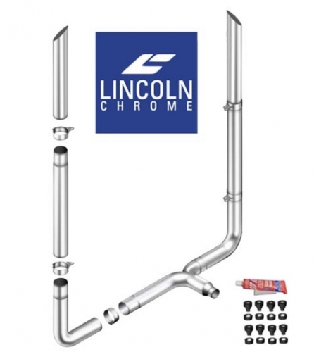 Peterbilt 379, 359 8 inch Exhaust Kits. Lincoln Chrome Monster Stack Kits.