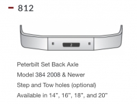 Peterbilt 384 Bumper Set Back Axle 2008 & Newer