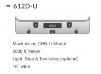 Mack Vision CHN-U Bumper Model 2008 & Newer