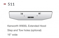 Kenworth W900L Bumper Extended Hood