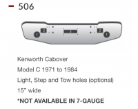 Kenworth Model C Bumper Cabover 1971 to 1984