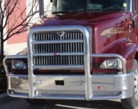 INTERNATIONAL 9200 Bumper. INTERNATIONAL 9400 Bumper.  EVOLUTION BUMPER. Set Back Axle.  Heavy Duty Semi Truck Bumper from ALI ARC.    4 Post Moose Protection Semi Truck Bumper.