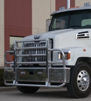 WESTERN STAR 4700 SFA Bumper. 2013 and Up.  Set Forward Axle Heavy Duty Semi Truck Bumper from ALI ARC. 2 Post Deer Protection Semi Truck Bumper.