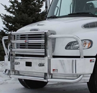            FREIGHTLINER M2 106 Bumper. Non Raised Cab Heavy Duty Semi Truck Bumper from ALI ARC.  2 Post Deer Protection Semi Truck Bumper.