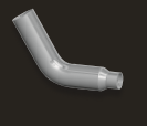 Lincoln Chrome Semi Truck Exhaust Elbow.  60 Degree Chrome Exhaust Elbow. Triple Nickel Chrome Plated. ( price is each ).