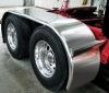 #1 Sale. Trux 142" Stainless Steel "The Boss" Long Drop Full Fender w/ Rolled Edge 