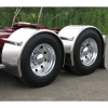 #1 Sale. Trux Semi Truck 96" Stainless Steel "Rollin'Lo" Long Single Axle Fender w/ Rolled Edge 