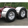 Sale on Semi Truck Fenders. Quality Trux S11 Smooth Stainless Single Axle Fenders. 14 Guage Strong.  91"  ( Price is per pair ) Big Rig Fenders In stock and ready to ship.