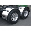 Sale on Semi Truck Fenders. Quality Trux S12 Smooth Stainless Single Axle Fenders. 14 Guage Strong.  80"  Fits tires with an outer diameter of 46 1/2" or 43 1/2"  ( Price is per pair ) Big Rig Fenders In stock and ready to ship.