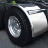 Sale on Semi Truck Fenders. Quality Trux H54 Smooth Stainless Half Fenders. 14 Guage Strong.  66" ( Price is per pair ) Big Rig Fenders In stock and ready to ship.