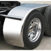 Sale on Semi Truck Fenders. Quality Trux H10 Smooth Stainless Half Fenders. 16 Guage Strong.  80" 31" - 49" CSM Rollin ( Price is per pair ) Big Rig Fenders In stock and ready to ship.