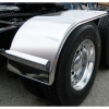 Sale on Semi Truck Fenders. Quality Trux H12 Smooth Stainless Half Fenders. 16 Guage Strong.  60" 25" - 35" Economy Package ( Price is per pair ) Big Rig Fenders In stock and ready to ship.