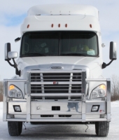 FREIGHTLINER CASCADIA Moose Protection Bumper.  Heavy Duty Semi Truck Bumper from ALI ARC.  4 Post Moose Protection Semi Truck Bumper.