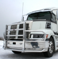 WESTERN STAR 5700 Bumper with Light Cut Outs. Heavy Duty Semi Truck Bumper from ALI ARC. 2 Post Deer Protection Semi Truck Bumper.