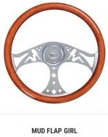 SC Semi Truck Steering Wheel. 18” MUD FLAP GIRL. 