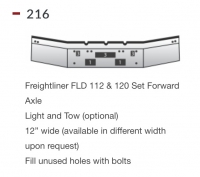 Freightliner FLD 112 Bumper, FLD 120 Bumper Set Forward Axle