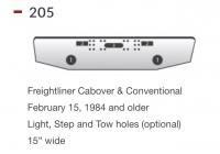 Freightliner Bumper Cabover & Conventional February 15, 1984 and older