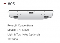 Peterbilt 378, 379 Bumper Conventional