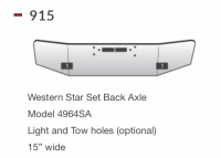 Western Star 4964SA Bumper Set Back Axle