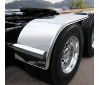60" STAINLESS STEEL HALF FENDERS (16 GA.) WITH MOUNTING KIT (14 GA. TRIANGULAR ARMS)