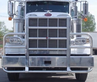 PETERBILT 388 Bumper.  PETERBILT 389 Bumper.  Set Forward Axle Heavy Duty Semi Truck Bumper from ALI ARC. 2 Post Deer Protection Semi Truck Bumper.