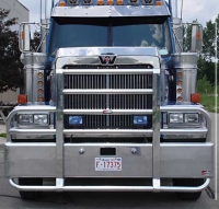 WESTERN STAR 4900 EX and FX Hiway Bumper.  Heavy Duty Semi Truck Bumper from ALI ARC. 2 Post Deer Protection Semi Truck Bumper.