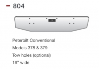 Peterbilt 378, 379 Bumper Conventional