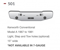 Kenworth Model A Bumper Conventional 1967 to 1981