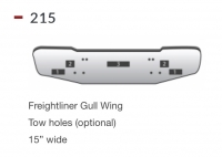 Freightliner Bumper Gull Wing Tow holes (optional) 15â€ wide