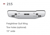 Freightliner Bumper Gull Wing Tow holes (optional) 15” wide