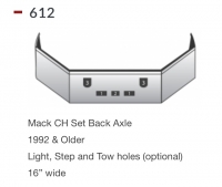 Mack CH Bumper Set Back Axle 1992 & Older
