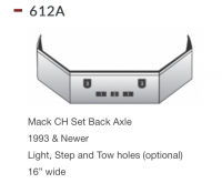 Mack CH Bumper Set Back Axle 1993 & Newer