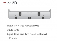 Mack CHN Bumper Set Forward Axle 2005-2007