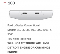 Ford L-Series  Bumper LN, LT, LTN 800, 900, 8000, & 9000 Conventional Models